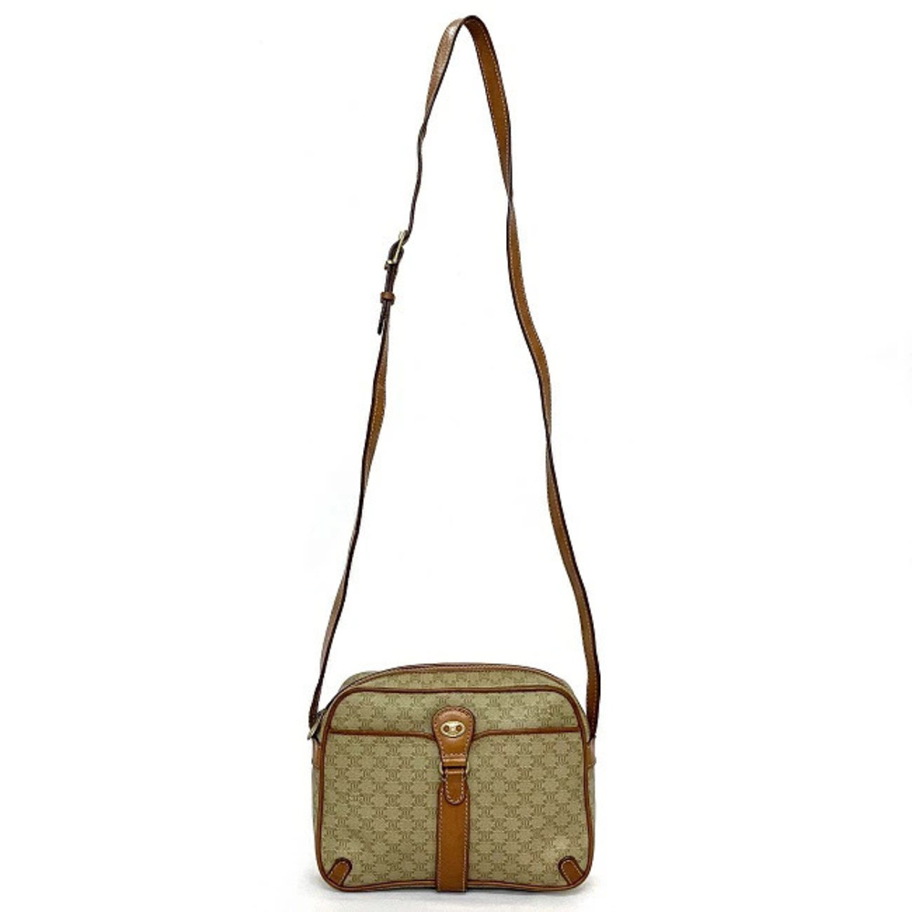 Celine Shoulder Bag Beige Brown Macadam Pochette Crossbody Camera All over - Picture 4 of 10